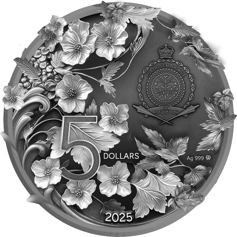 2025 $5 The Forest Guardian 2oz Silver Antiqued Coin Obverse