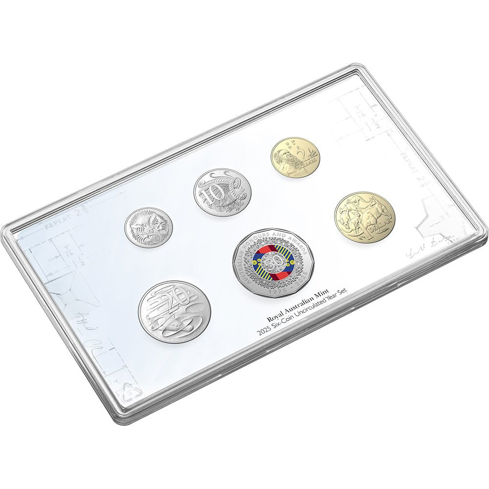 2025 50 Years Of The Australian Honours System Uncirculated Six Coin Year Set - Direct Coins