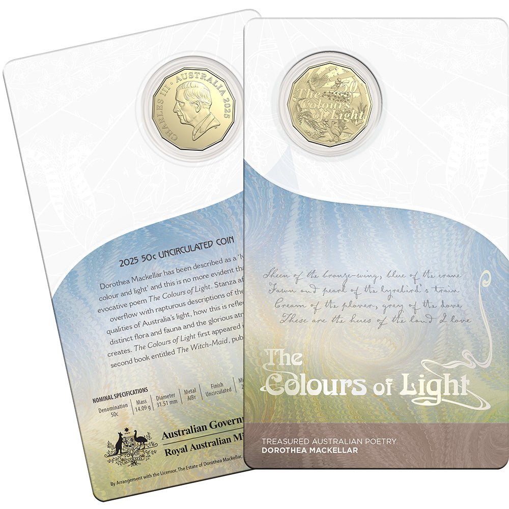 2025 50c Dorothea Mackellar - Treasured Australian Poetry Uncirculated Three - Coin Collection - Direct Coins