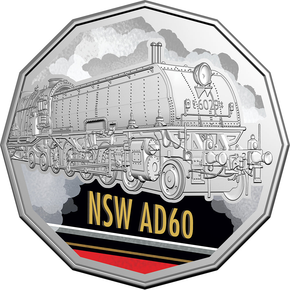 2025 50c Steam Giants - New South Wales’ AD60 Class Beyer-Garratt 6029 Coloured Uncirculated Coin