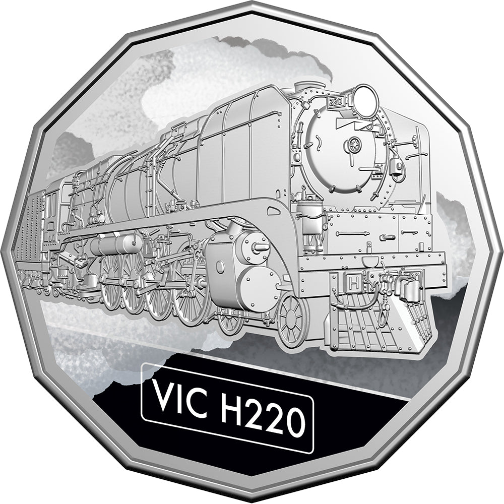 2025 50c Steam Giants - Victorian Railways H Class H220 ‘Heavy Harry’ Coloured Uncirculated Coin
