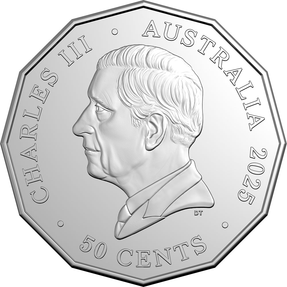2025 50c Steam Giants - Victorian Railways H Class H220 ‘Heavy Harry’ Coloured Uncirculated Coin Obverse