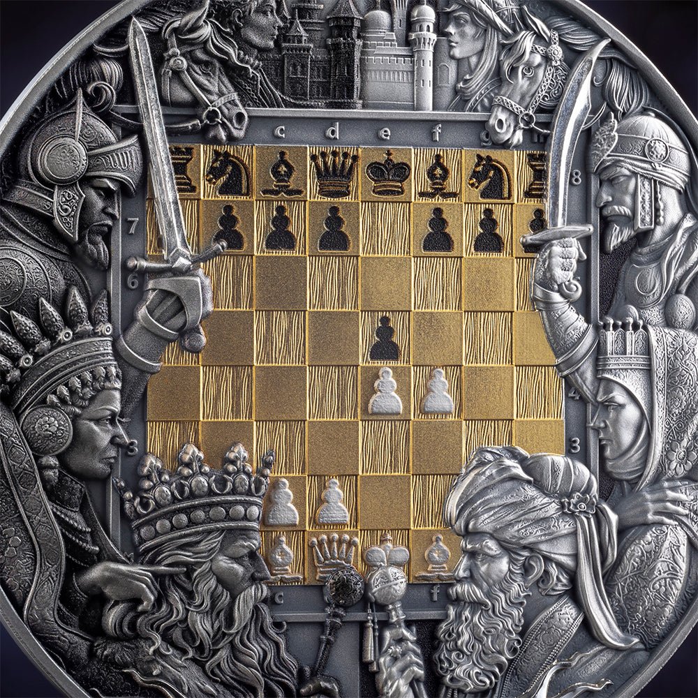 2025 $7 Chess Battle - King’s Gambit 3oz Silver Coin Detail