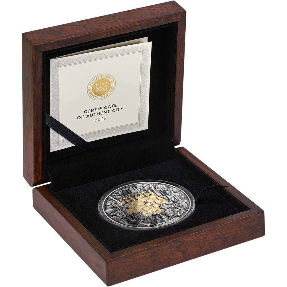 2025 $7 Chess Battle - King’s Gambit 3oz Silver Coin Case