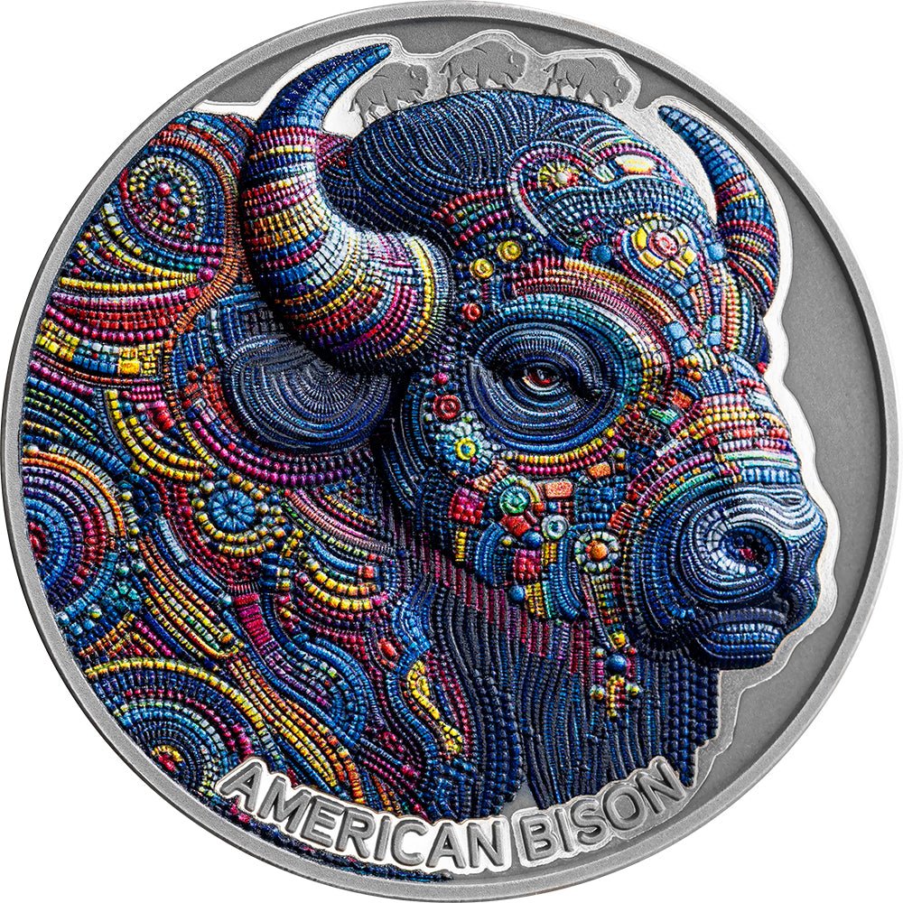 2025 American Bison 2oz Silver Antique Coin