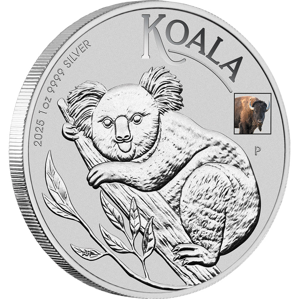 2025 ANA Coin Show Special - Koala With Bison Privy 1oz Silver Coloured Coin