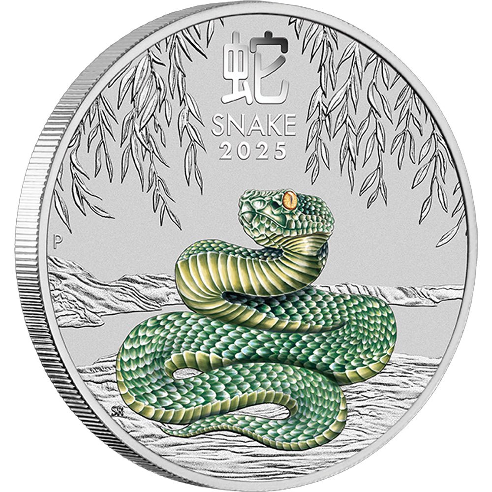 2025 ANDA Melbourne Money Expo - Year Of The Snake 1oz Silver Coloured Coin In Card - Direct Coins