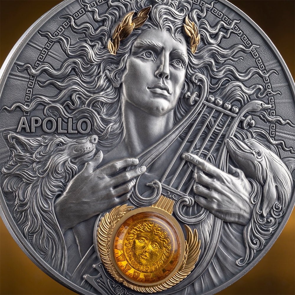 2025 Apollo 3oz Silver Antique Coin Detail