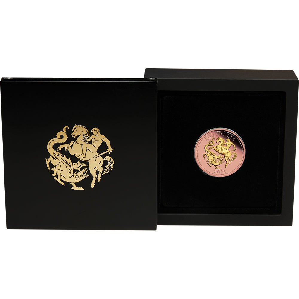 2025 Australia Five Sovereign Gold Proof Reverse Gilded Coin Case
