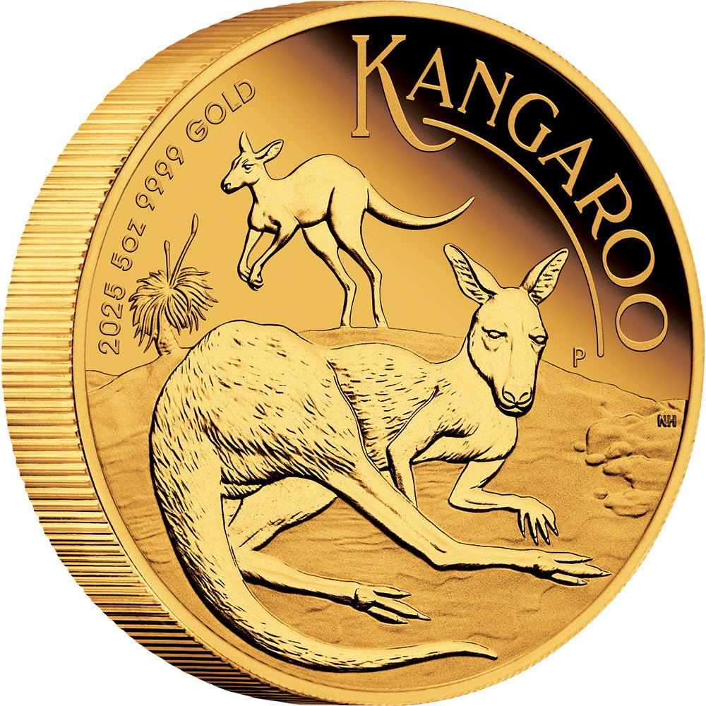 2025 Australian Kangaroo 5oz Gold Proof Coin - Direct Coins