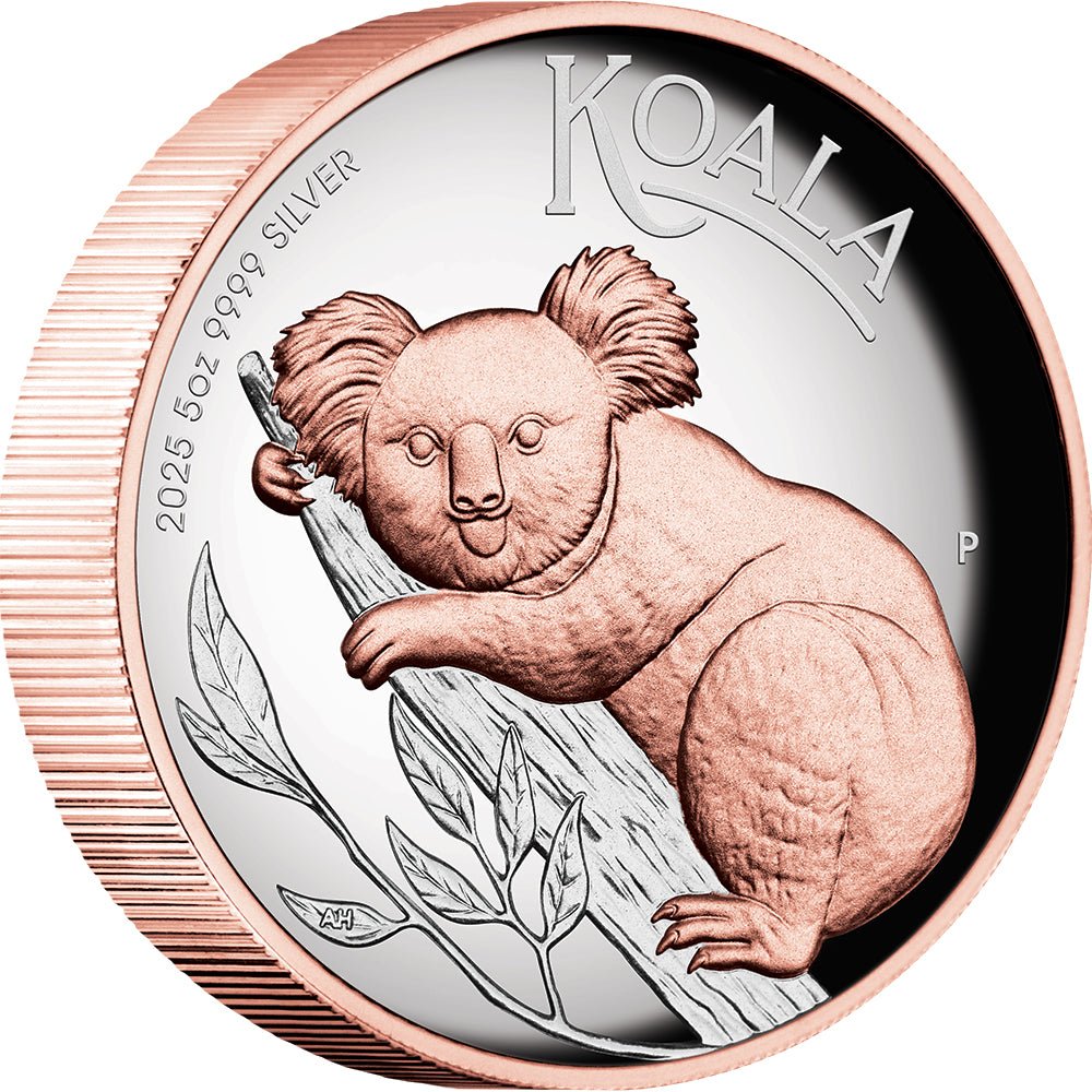 2025 Australian Koala 5oz Silver Proof High Relief Gilded Coin