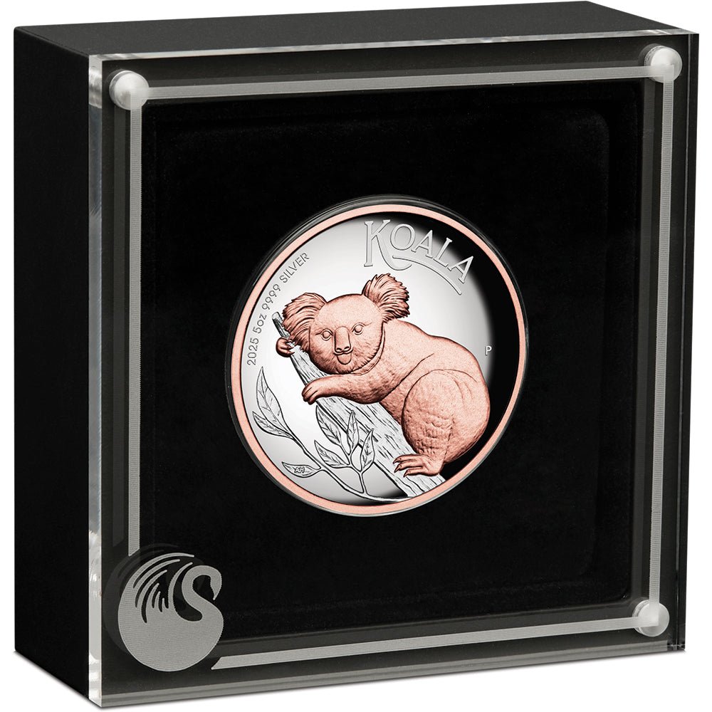 2025 Australian Koala 5oz Silver Proof High Relief Gilded Coin Case