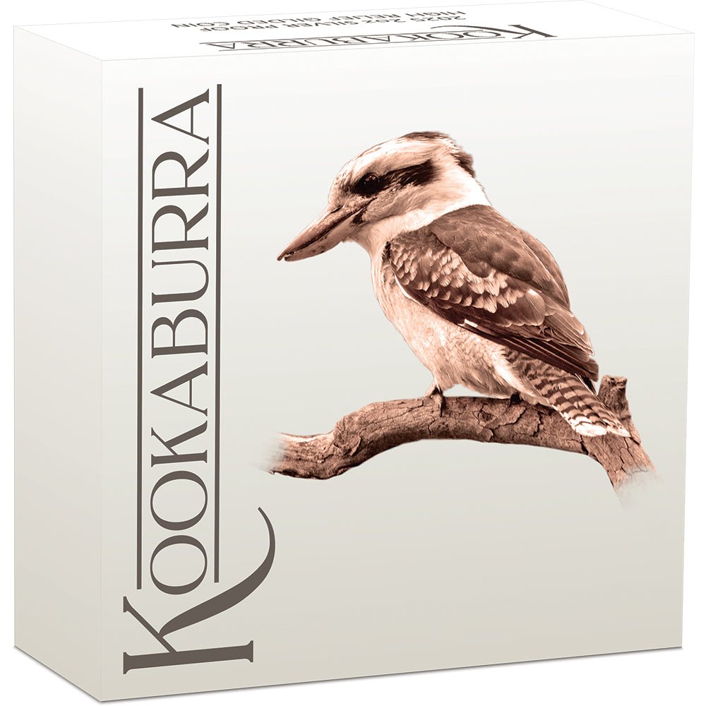 2025 Australian Kookaburra 2oz Silver Proof High Relief Gilded Coin Shipper