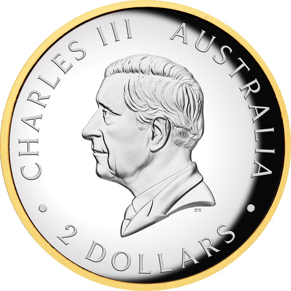 2025 Australian Kookaburra 2oz Silver Proof High Relief Gilded Coin Obverse