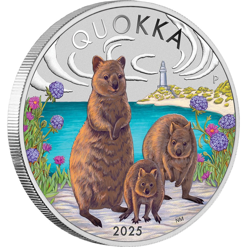 2025 Australian Quokka 1oz Silver Coloured Coin