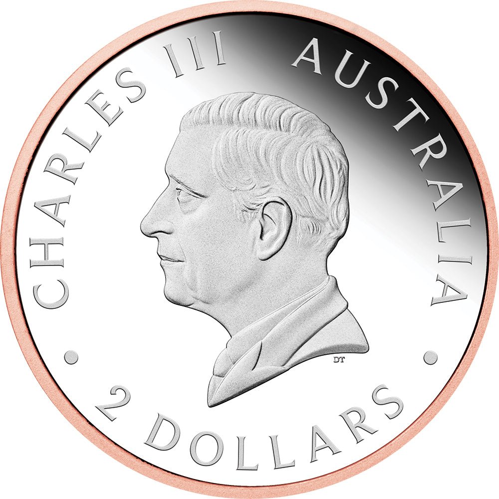 2025 Australian Wedge-Tailed Eagle 2oz Silver Proof Rose Gold Gilded UHR Coin Obverse