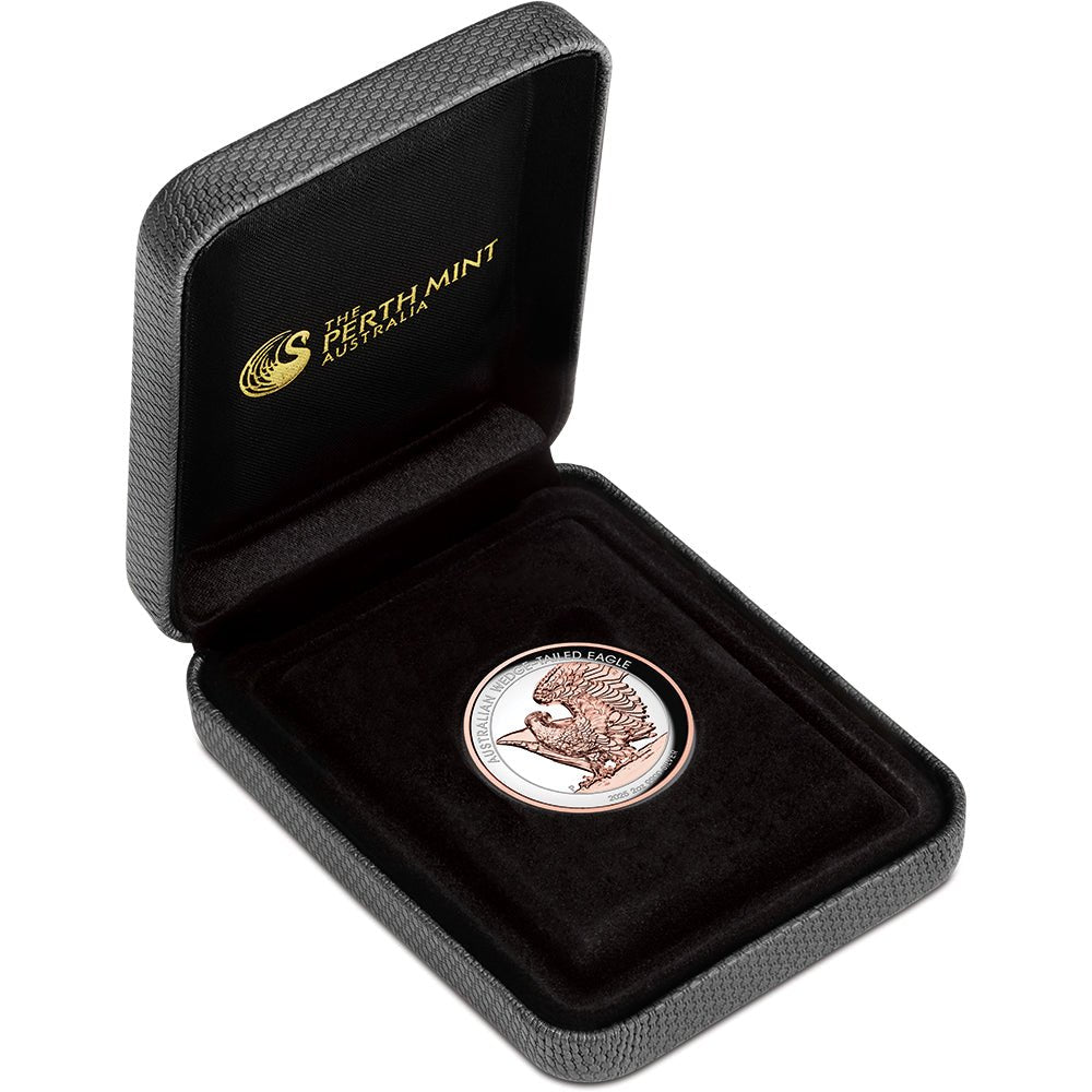 2025 Australian Wedge-Tailed Eagle 2oz Silver Proof Rose Gold Gilded UHR Coin Case