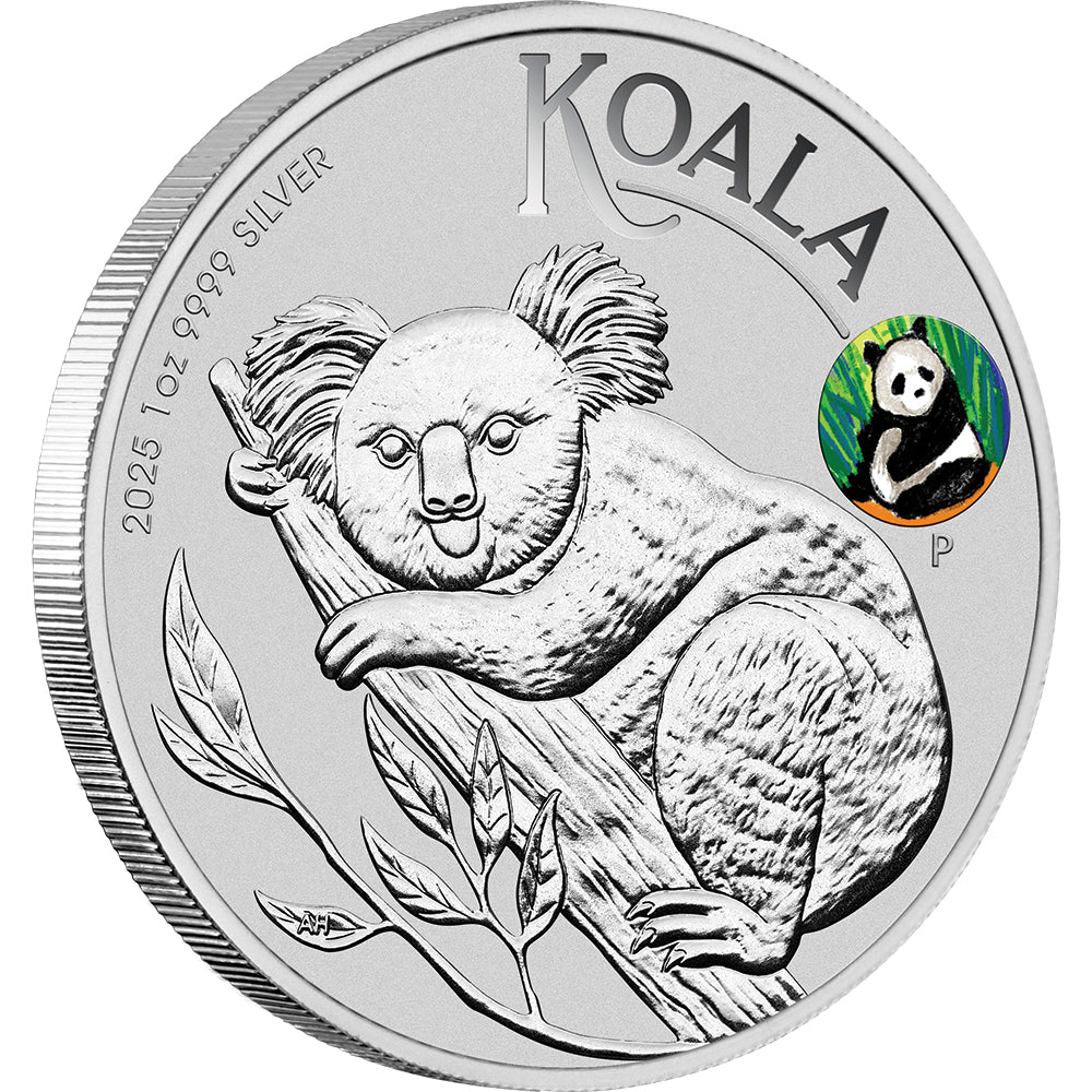 2025 BICE - Australian Koala With Panda Privy 1oz Silver Coin