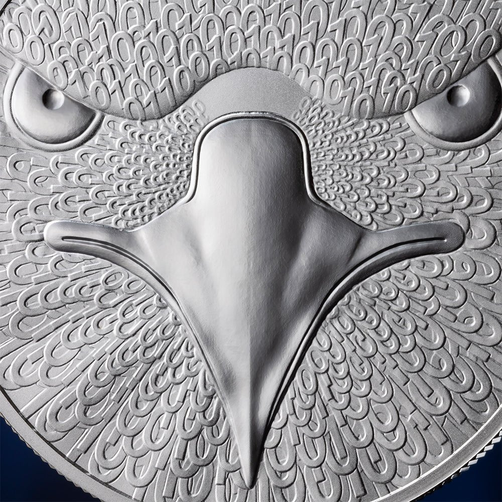 2025 Binary World - Eagle 1oz Silver Proof Coin - 1000 satoshi Detail