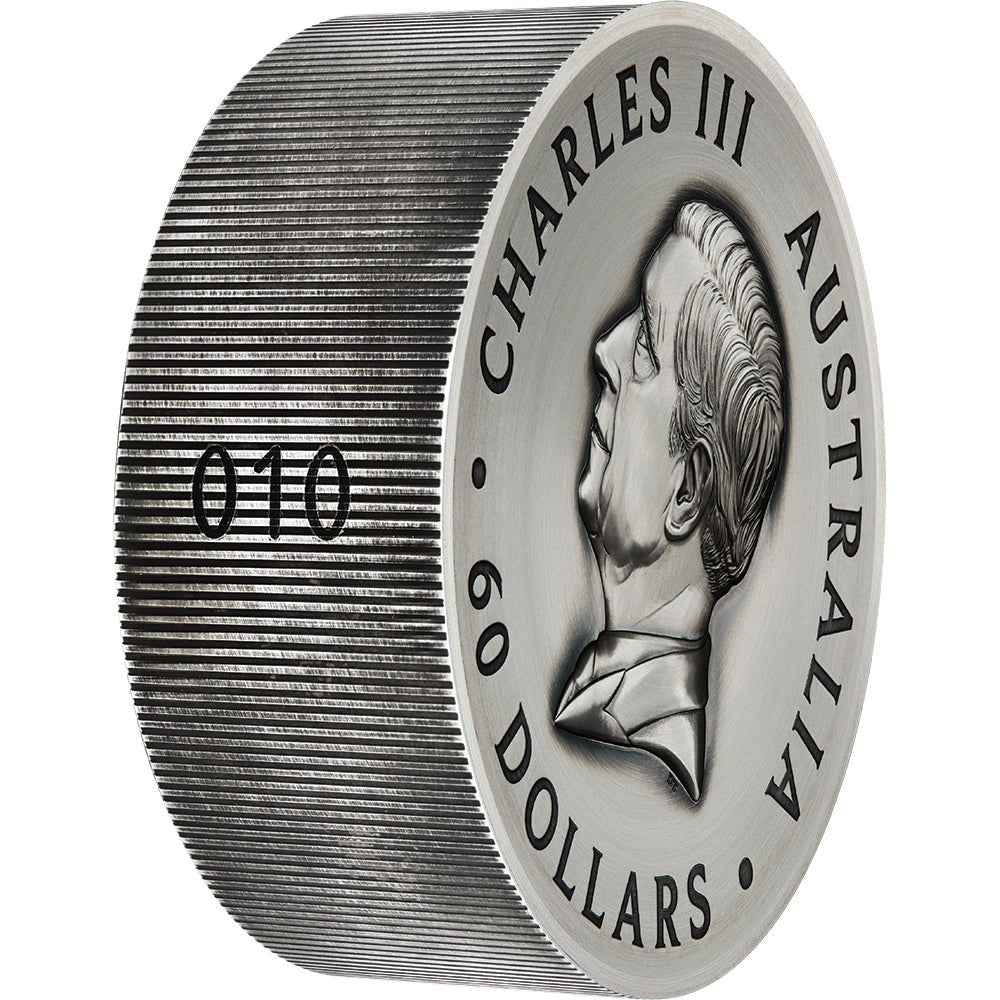 2025 Butterfly 2 Kilo Silver Antiqued High Relief Coin Edge