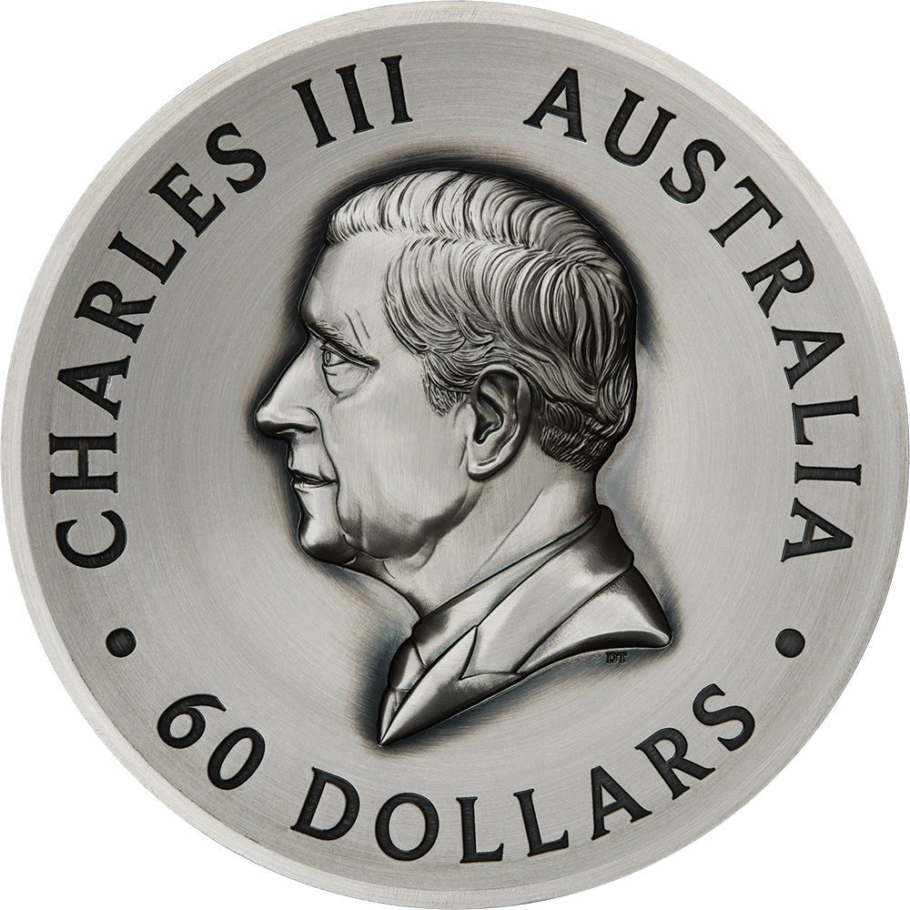 2025 Butterfly 2 Kilo Silver Antiqued High Relief Coin Obverse