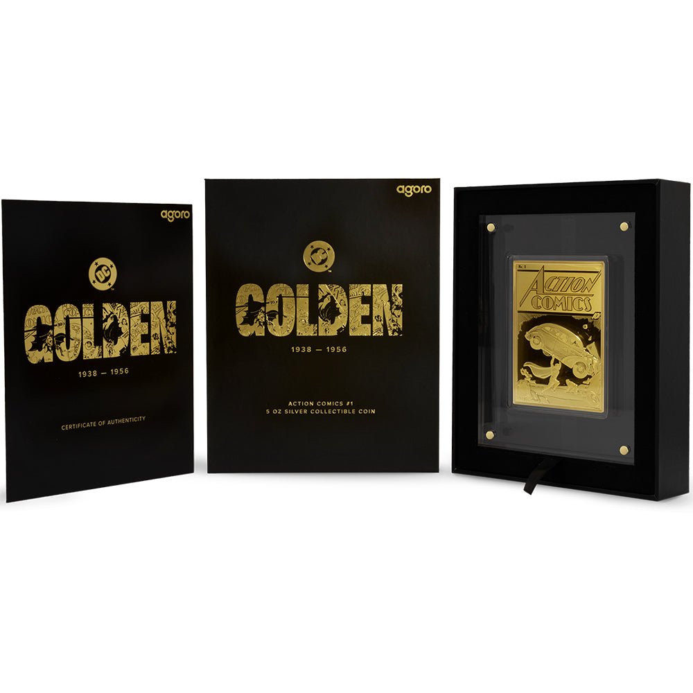 2025 DC 90th Anniversary - Golden Age - Action Comics 1 Gilded 5oz Silver Coin - Direct Coins