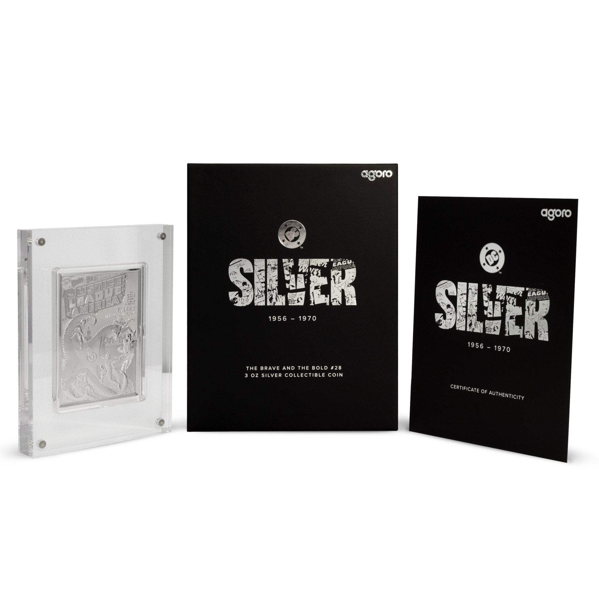 2025 DC 90th Anniversary - Silver Age - The Brave And The Bold #28 3oz Silver Collectible Coin Packaging