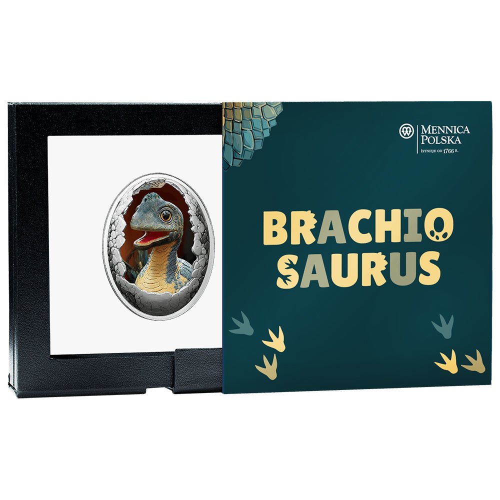 2025 Dinosauria - Brachiosaurus Silver Proof Lenticular Coin Shipper