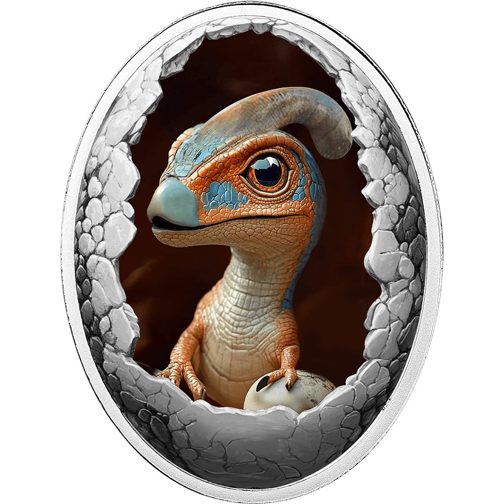 2025 Dinosauria - Parasaurolophus Silver Proof Lenticular Coin