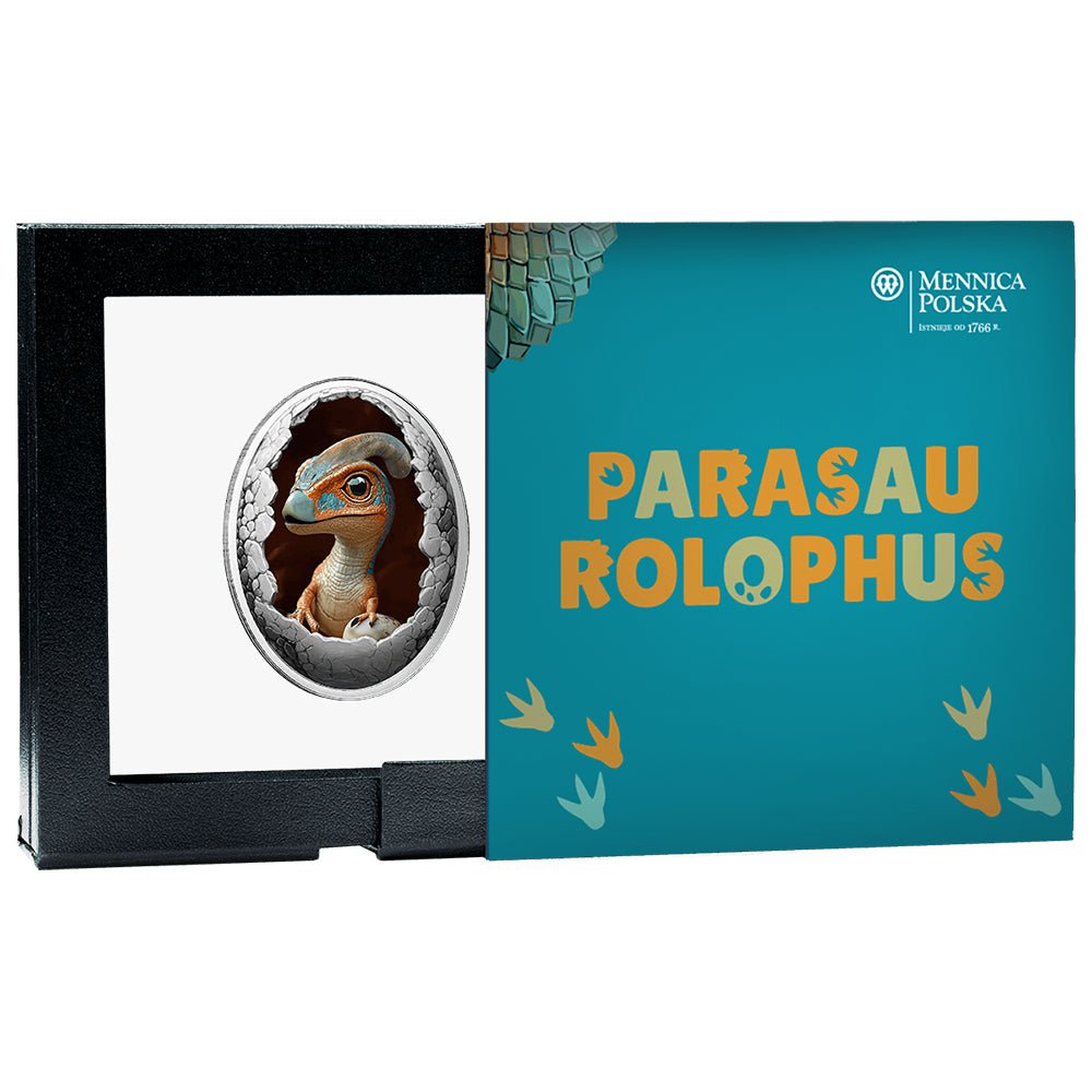 2025 Dinosauria - Parasaurolophus Silver Proof Lenticular Coin Case