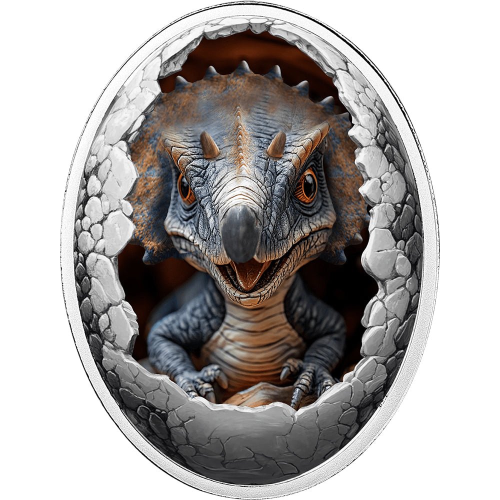 2025 Dinosauria - Triceratops Silver Proof Lenticular Coin
