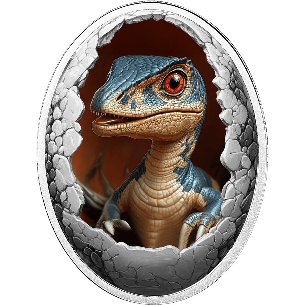 2025 Dinosauria - Velociraptor Silver Proof Lenticular Coin