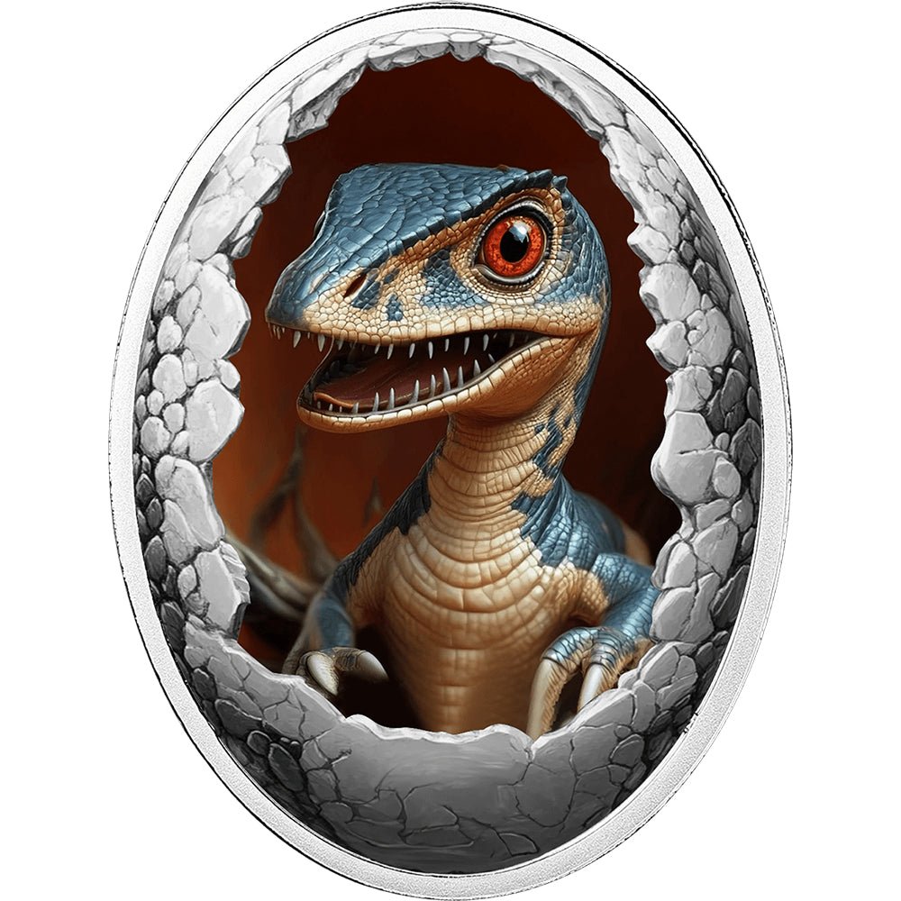 2025 Dinosauria - Velociraptor Silver Proof Lenticular Coin 2