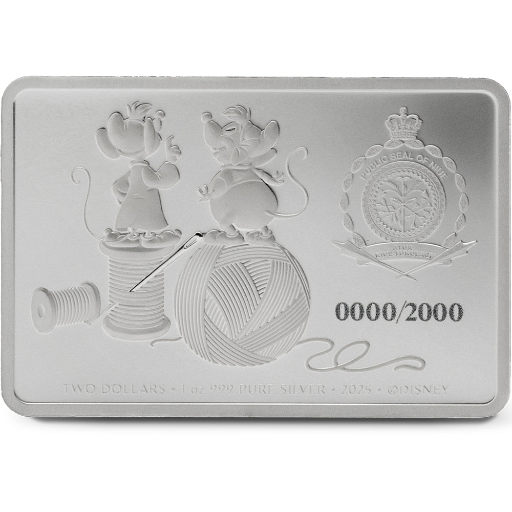 2025 Disney Cinderella 75th Anniversary - Jaq & Gus 1oz Silver Coin - Direct Coins