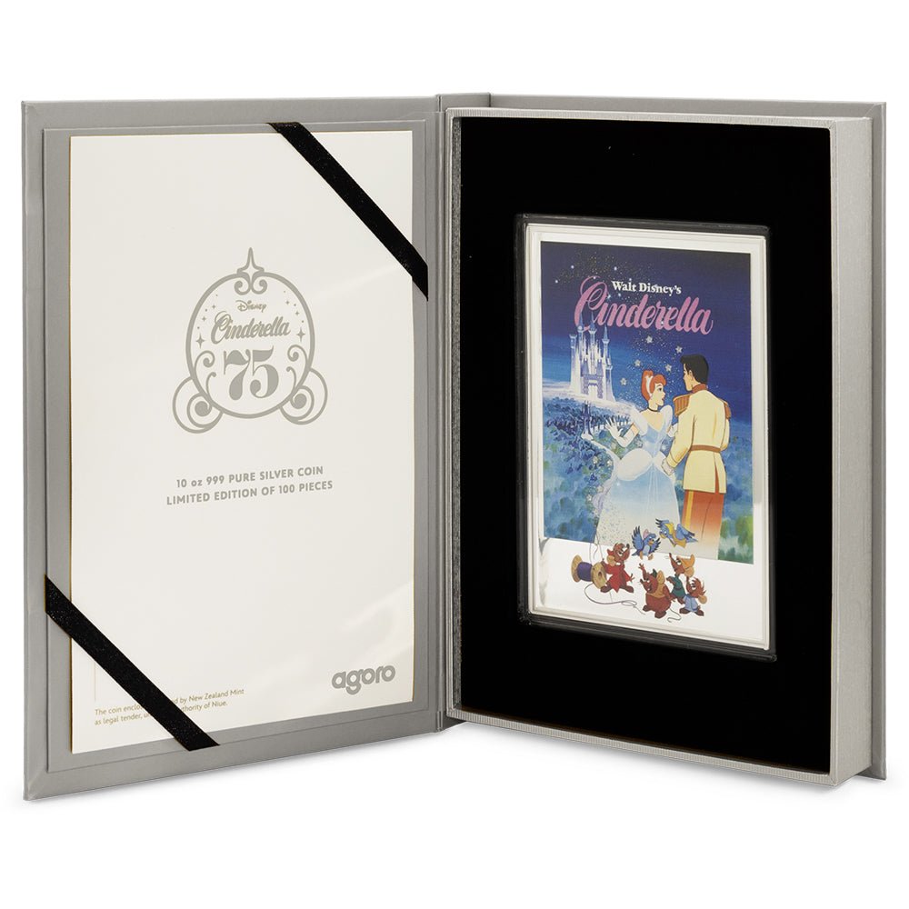 2025 Disney Princess - Cinderella 75th Anniversary Poster 10oz Silver Coin - Direct Coins