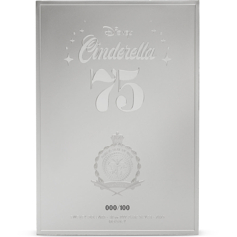 2025 Disney Princess - Cinderella 75th Anniversary Poster 10oz Silver Coin - Direct Coins