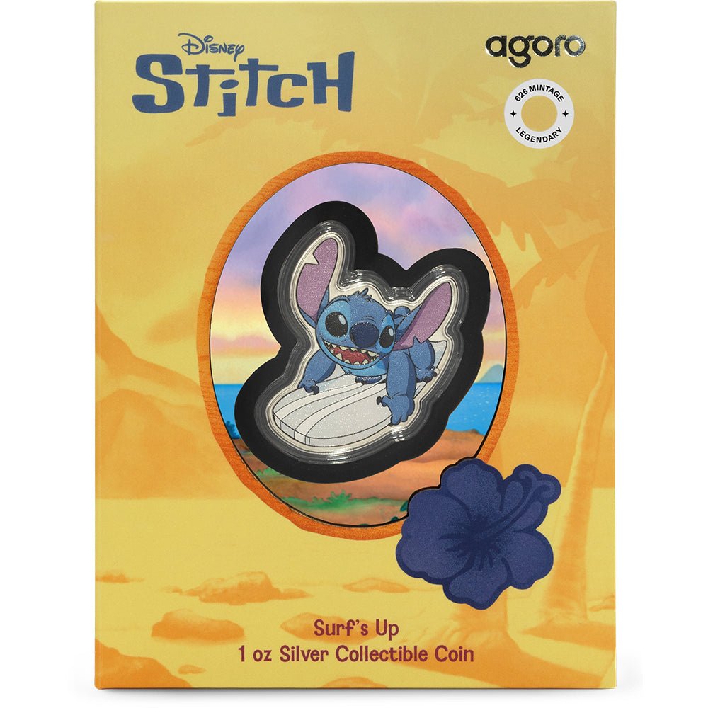 2025 Disney Stitch - Surf's Up 1oz Silver Coin Shipper