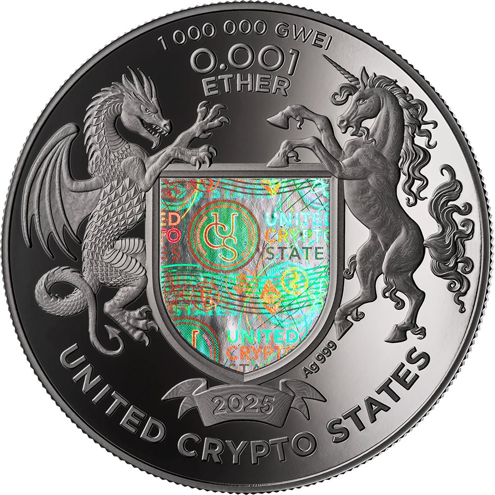 2025 Ethereum 10 Years 0.001 ETH Obverse