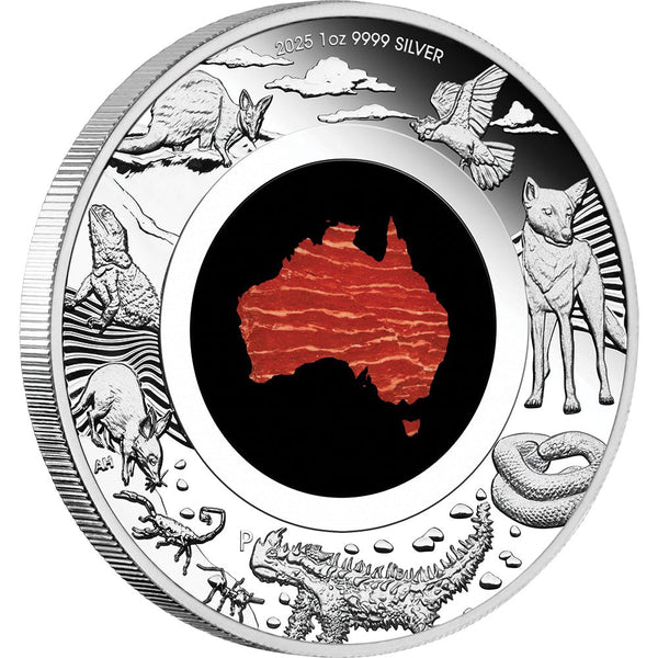 2025 Great Southern Land 1oz Silver Proof Snakeskin Jasper Coin