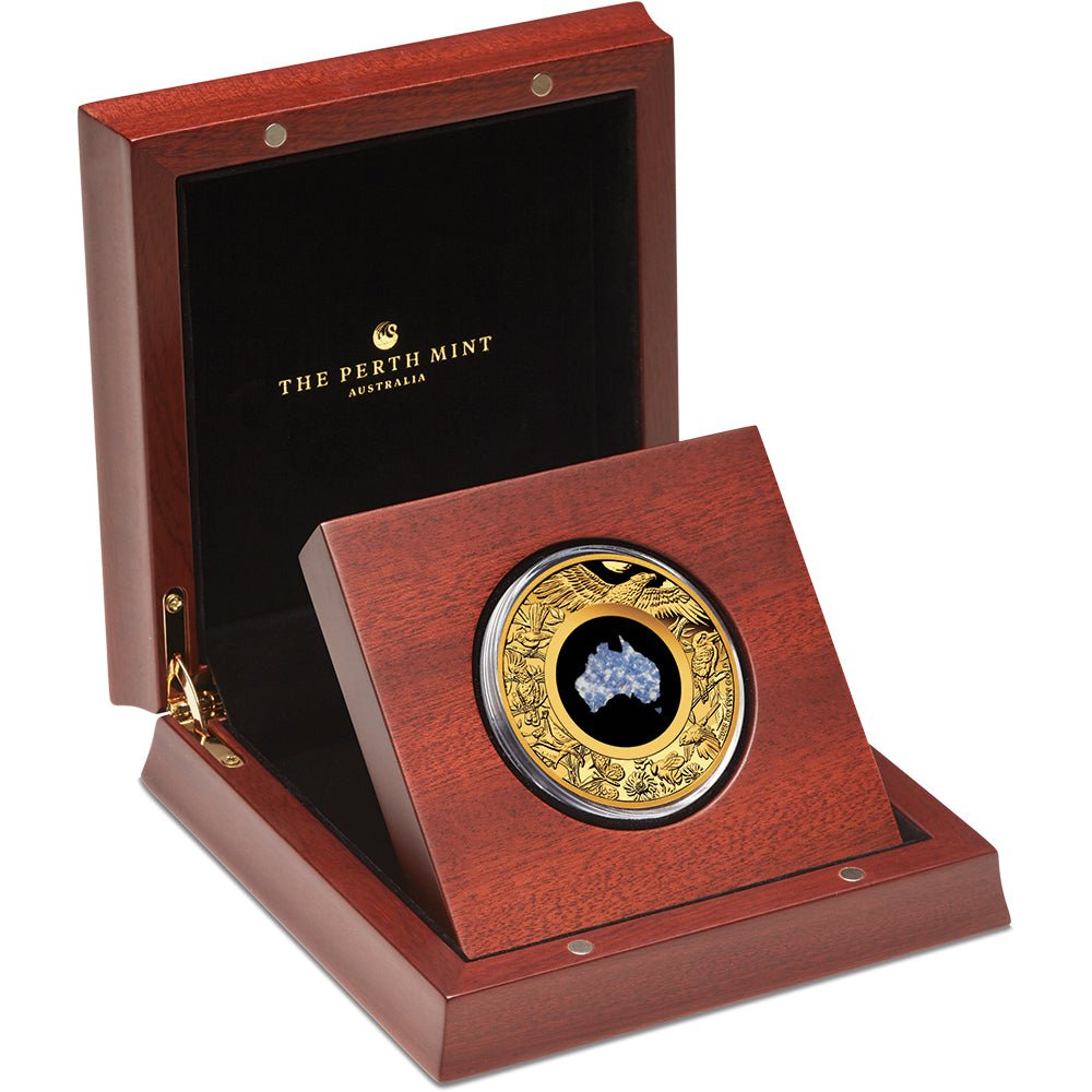 2025 Great Southern Land 2oz Gold Proof Blue Lepidolite Coin Case