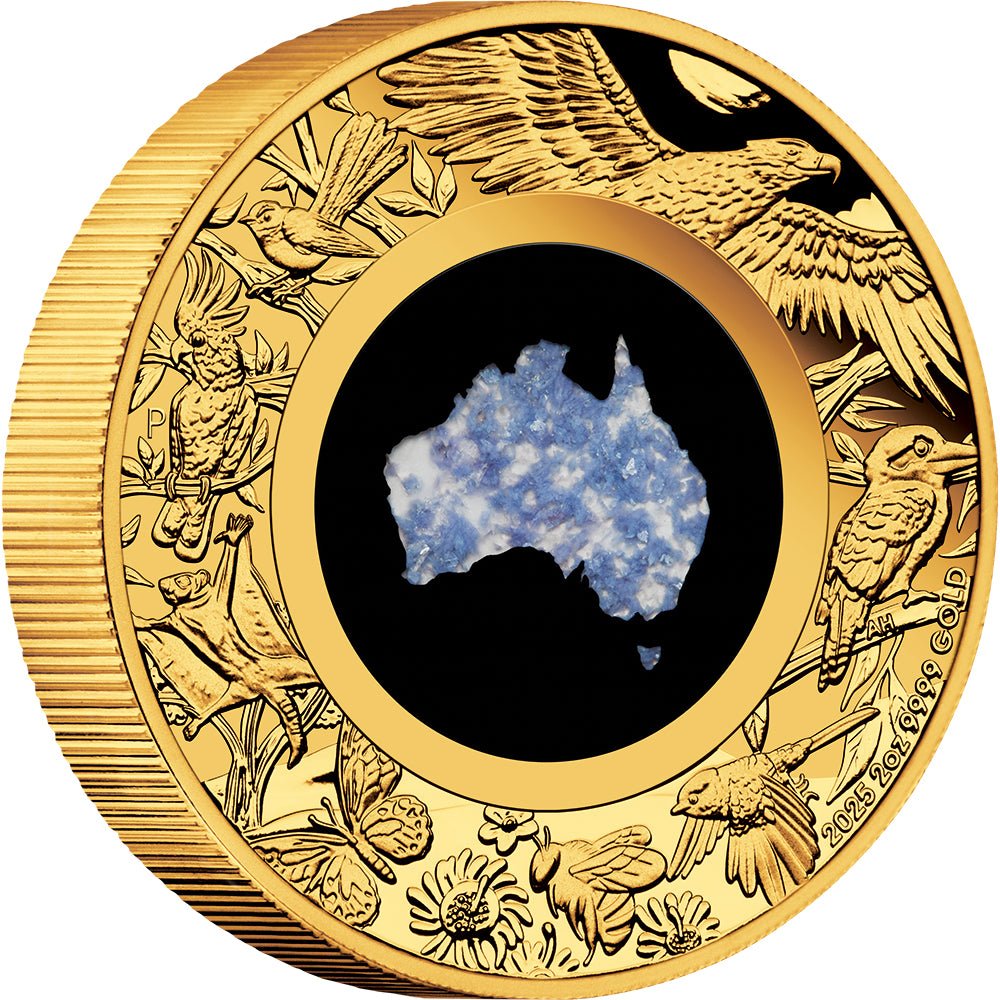 2025 Great Southern Land 2oz Gold Proof Blue Lepidolite Coin