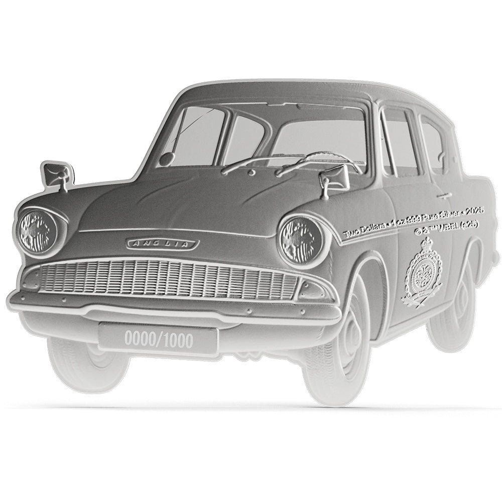 2025 HARRY POTTER™ - Ford Anglia 1oz Silver Collectible Coin Obverse