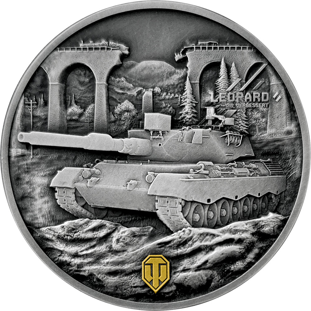 2025 Leopard 120 Verbessert - World Of Tanks 1oz Silver Antique Coin