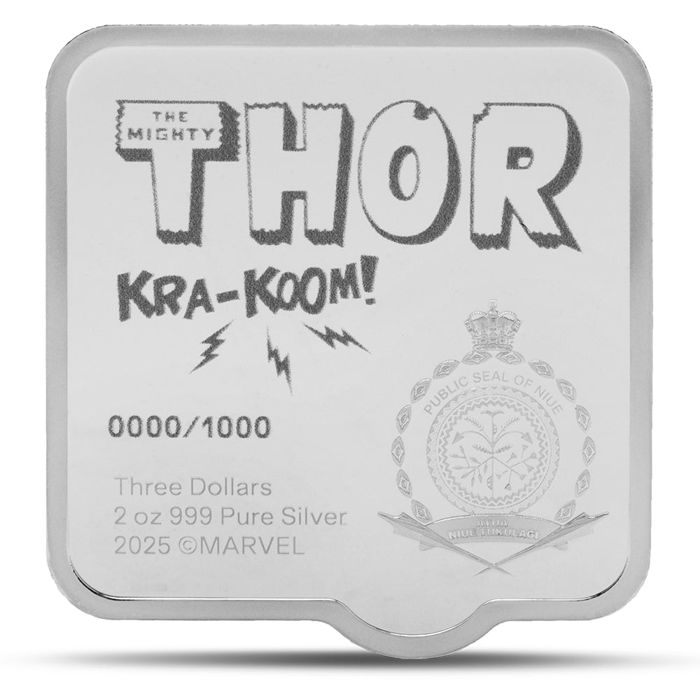 2025 Marvel - Thor 'KRA-KOOM' 2oz Silver Collectible Coin Obverse