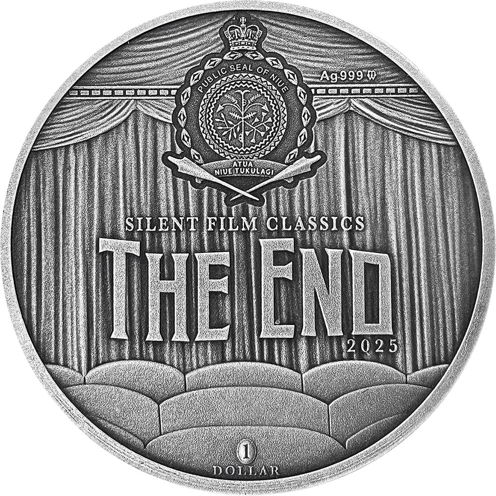 2025 Metropolis - Silent Film Classics 1oz Silver Gilded Proof Coin Obverse