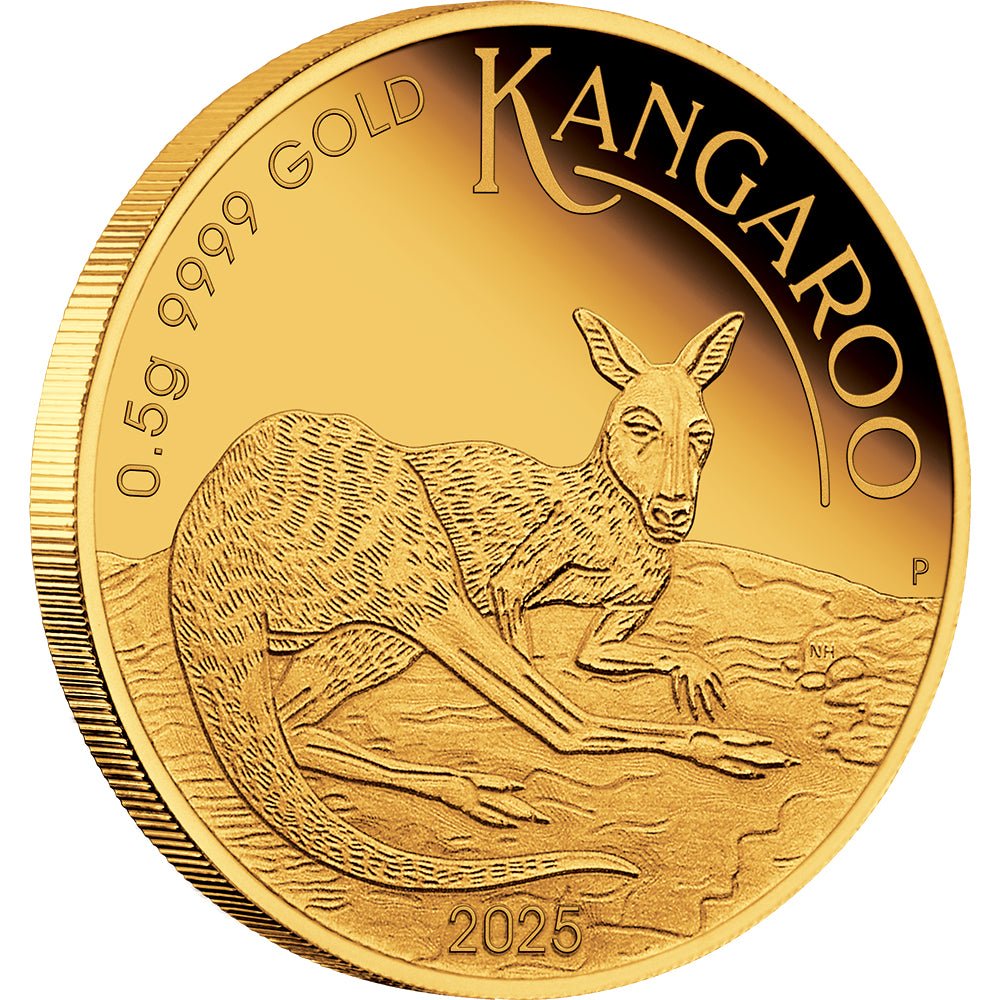 Mini Coin 2025 Mini Roo 0.5g Gold Proof Coin In Card – Direct Coins