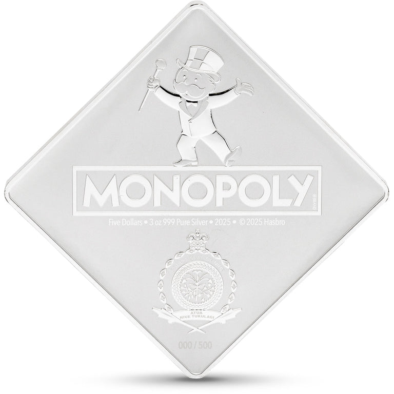 2025 Monopoly 90th Anniversary 3oz Silver Coin – Direct Coins