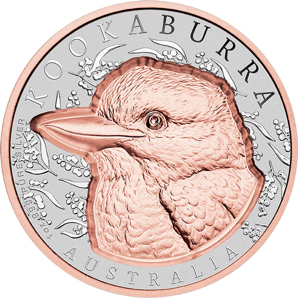 2025 Native Impressions - Kookaburra 1oz Silver Super Incused Rose Gold Coin - Direct Coins