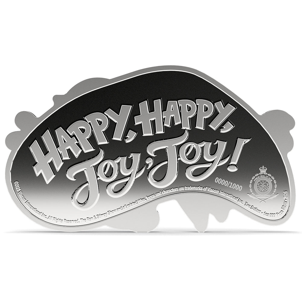 2025 Ren & Stimpy - Butt Bump 1oz Silver Coin Obverse