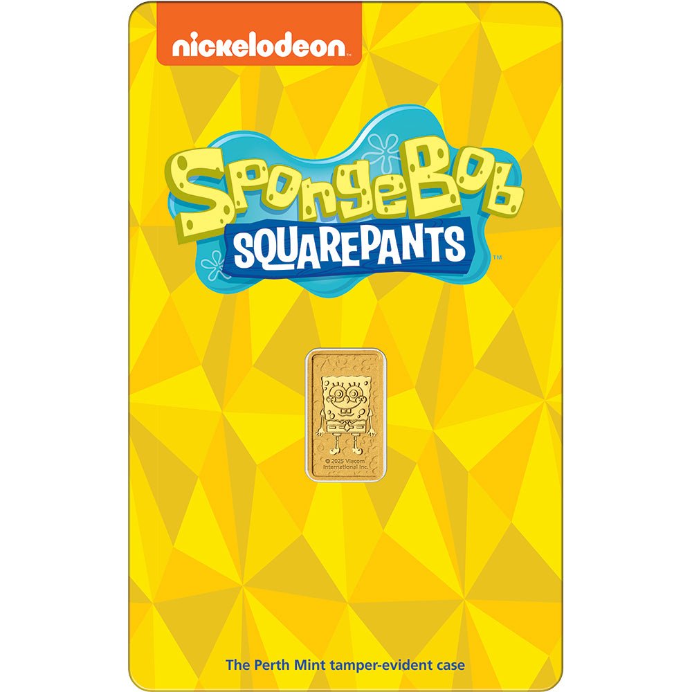2025 SpongeBob SquarePants 1g Gold Minted Bar Card
